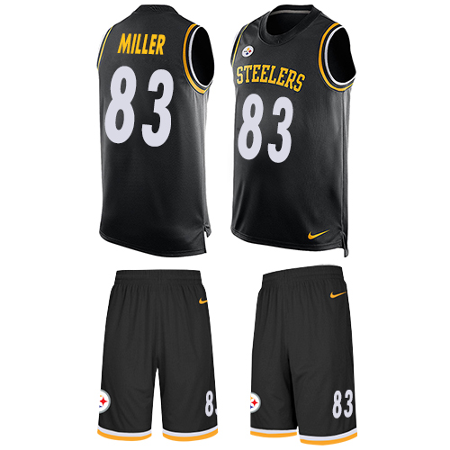 Nike Steelers #83 Heath Miller Black Team Color Men's Stitched NFL Limited Tank Top Suit Jersey - Click Image to Close